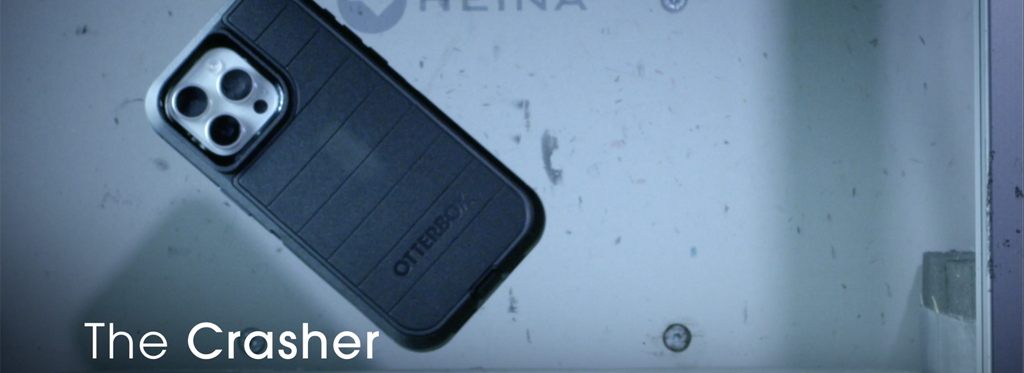 Defender Series Pro case being tested with The Crasher